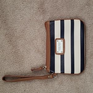 Nine West blue and white wristlet